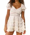 Loveshackfancy Nivara Lace Ruffle Mini Dress In White In White