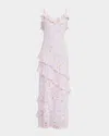 Loveshackfancy Nocelle Floral Cotton Ruffle Maxi Dress In Pink