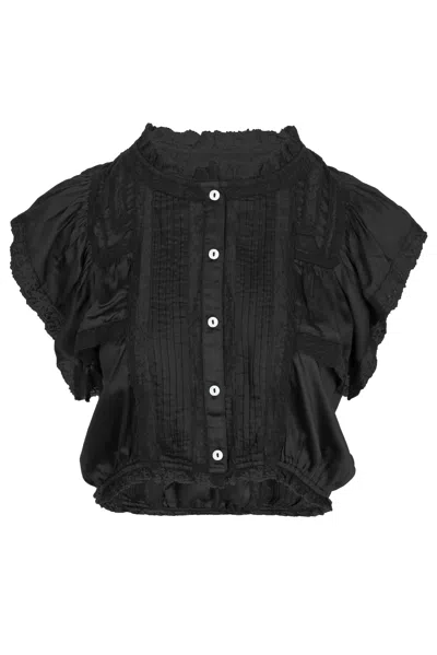 Loveshackfancy Nora Top Black