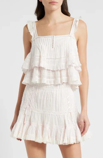 Loveshackfancy Novalee Ruffle Cotton Dobby Top In Tea Rose Pink