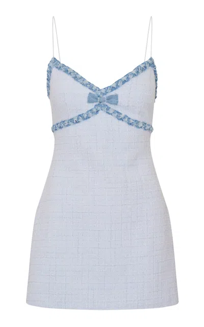 Loveshackfancy Novara Bow-detailed Mini Dress In Gray
