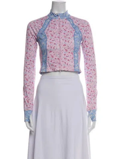 Pre-owned Loveshackfancy Nylon Floral Print Jacket In Multi