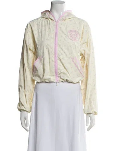 Pre-owned Loveshackfancy Nylon Floral Print Jacket W/ Tags In Yellow