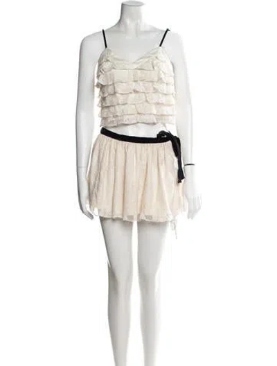 Pre-owned Loveshackfancy Nylon Lace Pattern Skirt Set In Pink