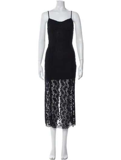 Pre-owned Loveshackfancy Nylon Long Dress In Black
