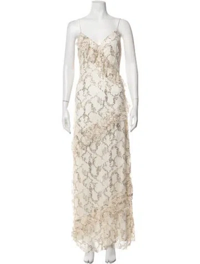 Pre-owned Loveshackfancy Nylon Long Dress In Neutrals