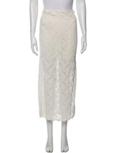 Pre-owned Loveshackfancy Nylon Long Skirt In Neutral
