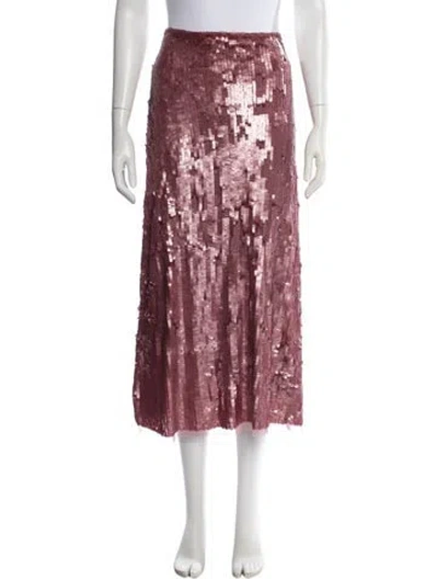 Pre-owned Loveshackfancy Nylon Midi Length Skirt In Metallic/purple