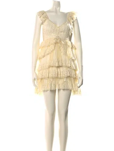 Pre-owned Loveshackfancy Nylon Mini Dress In Neutral
