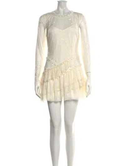 Pre-owned Loveshackfancy Nylon Mini Dress In Neutrals