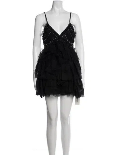 Pre-owned Loveshackfancy Nylon Mini Dress W/ Tags In Black