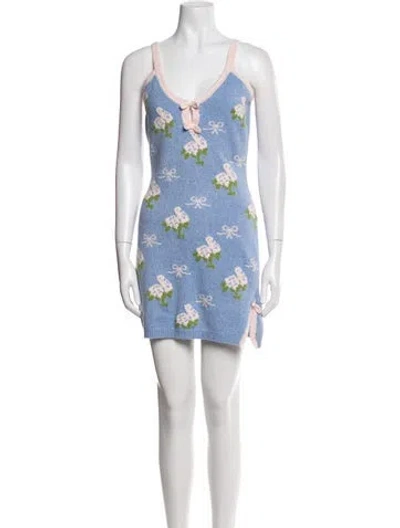 Pre-owned Loveshackfancy Nylon Mini Dress W/ Tags In Blue