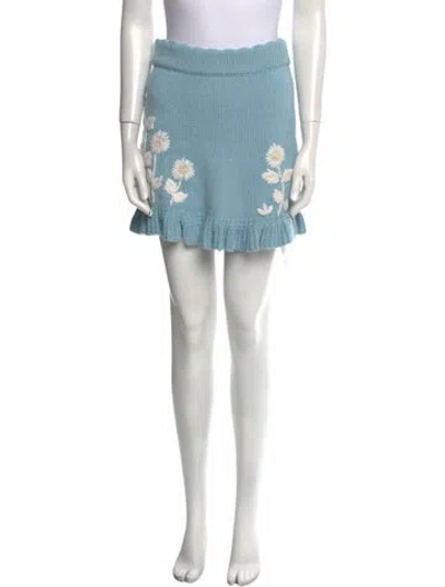 Pre-owned Loveshackfancy Nylon Mini Skirt In Blue