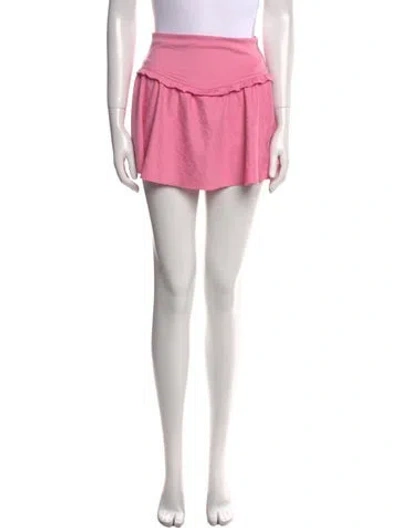 Pre-owned Loveshackfancy Nylon Mini Skirt In Pink