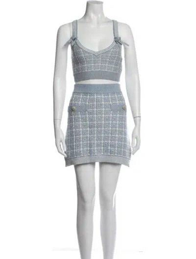 Pre-owned Loveshackfancy Nylon Plaid Print Skirt Set