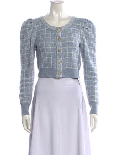 Pre-owned Loveshackfancy Nylon Plaid Print Sweater