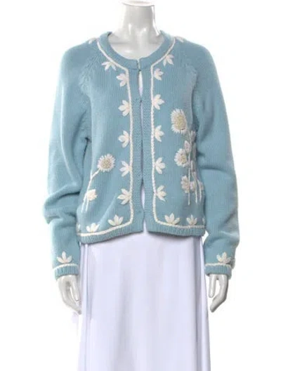 Pre-owned Loveshackfancy Nylon Printed Sweater In Blue