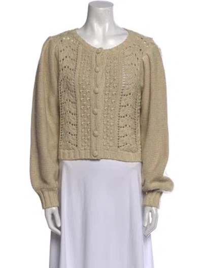 Pre-owned Loveshackfancy Nylon Scoop Neck Sweater In Neutral