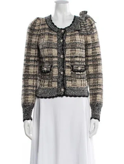 Pre-owned Loveshackfancy Nylon Tweed Pattern Evening Jacket