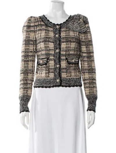Pre-owned Loveshackfancy Nylon Tweed Pattern Jacket