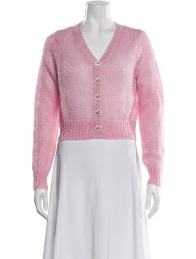 Pre-owned Loveshackfancy Nylon V-neck Sweater W/ Tags
