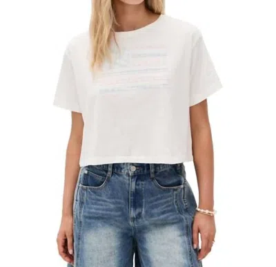 LOVESHACKFANCY NYSSA SHORT SLEEVE TEE IN WHITE