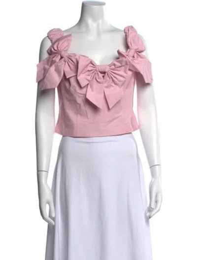 Pre-owned Loveshackfancy Off-the-shoulder Sleeveless Top W/ Tags In Pink