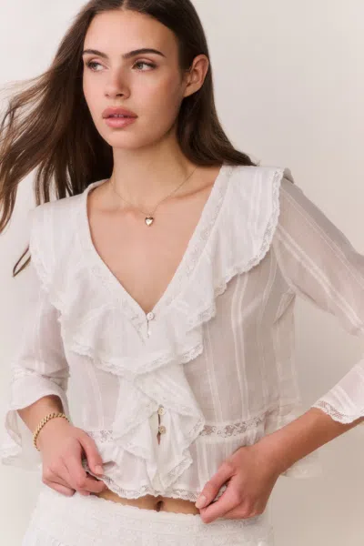 Loveshackfancy Olena Top White