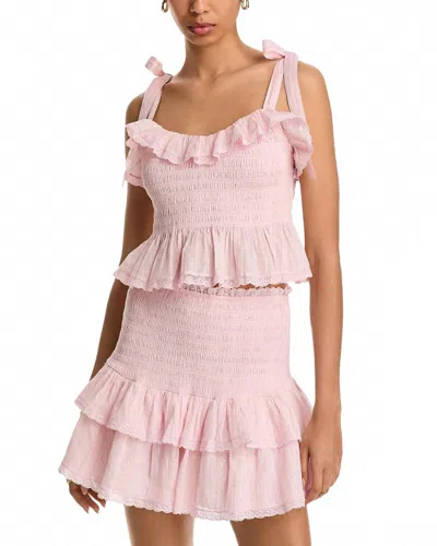 Loveshackfancy Ollyn Skirt In Pink Shimmer