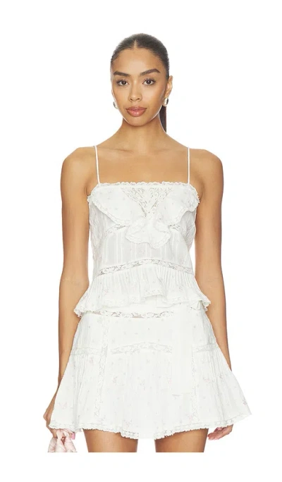 Loveshackfancy Ondeline Cami Top In White