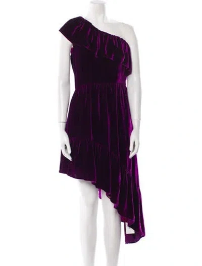 Pre-owned Loveshackfancy One-shoulder Midi Length Dress W/ Tags In Purple