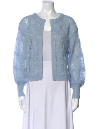 Pre-owned Loveshackfancy Open Front Sweater In Blue