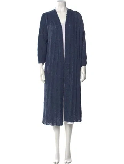 Pre-owned Loveshackfancy Open Front Sweater In Blue