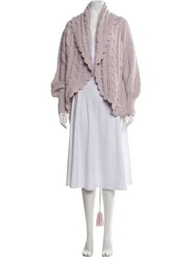 Pre-owned Loveshackfancy Open Front Sweater In Clear/purple/silver