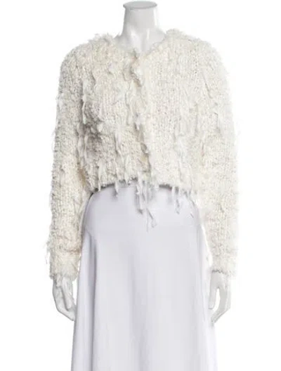 Pre-owned Loveshackfancy Open Front Sweater In Neutrals