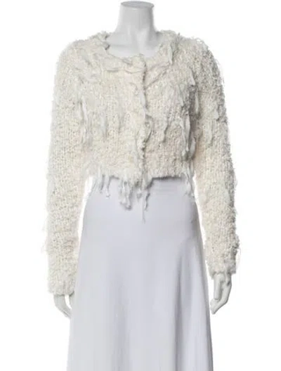 Pre-owned Loveshackfancy Open Front Sweater In Neutrals