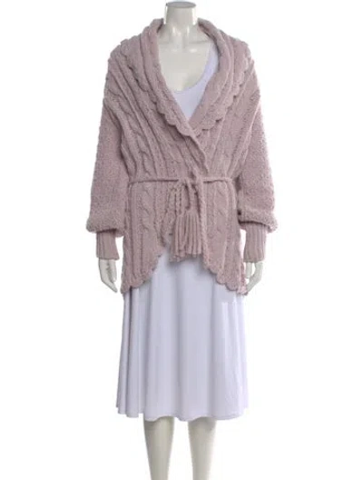 Pre-owned Loveshackfancy Open Front Sweater In Purple