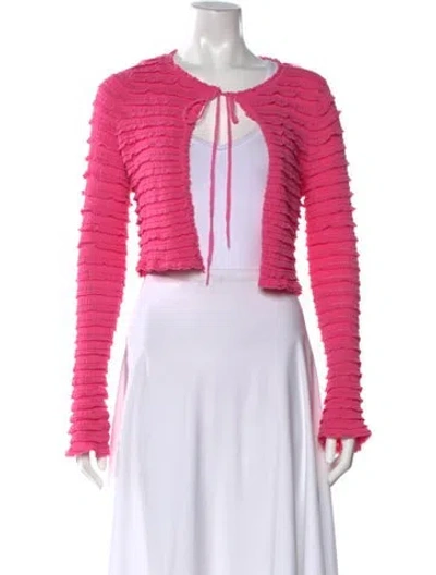 Pre-owned Loveshackfancy Open Front Sweater W/ Tags In Pink