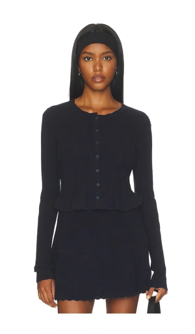 Loveshackfancy Orly Cardigan In Blue