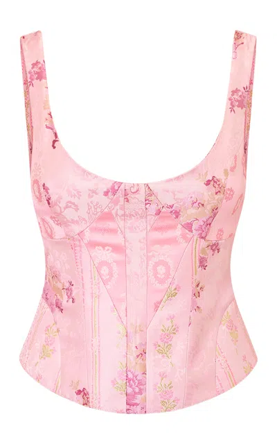 Loveshackfancy Ovela Brocade Top In Multi