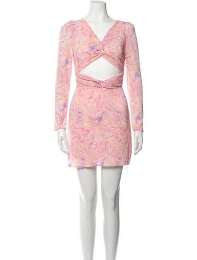 Pre-owned Loveshackfancy Paisley Print Mini Dress In Orange