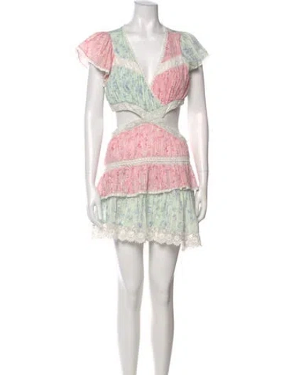 Pre-owned Loveshackfancy Paisley Print Mini Dress In Pink