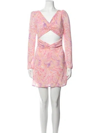 Pre-owned Loveshackfancy Paisley Print Mini Dress In Pink