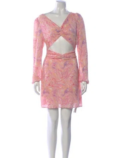 Pre-owned Loveshackfancy Paisley Print Mini Dress W/ Tags In Pink
