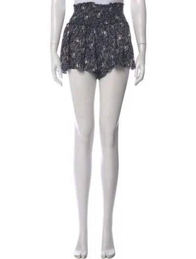 Pre-owned Loveshackfancy Paisley Print Mini Shorts In White