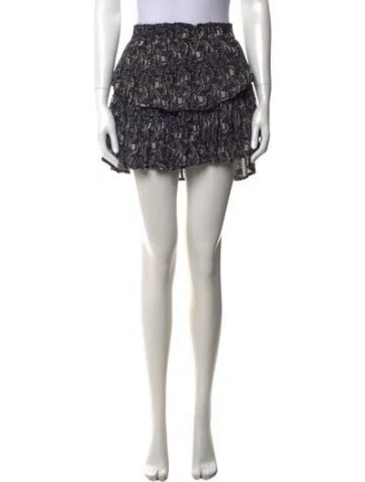 Pre-owned Loveshackfancy Paisley Print Mini Skirt In Black