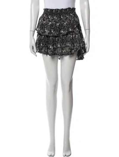 Pre-owned Loveshackfancy Paisley Print Mini Skirt In White