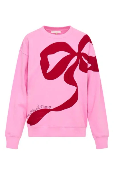 Loveshackfancy Palo Cotton Sweatshirt In Cranberry Blossom