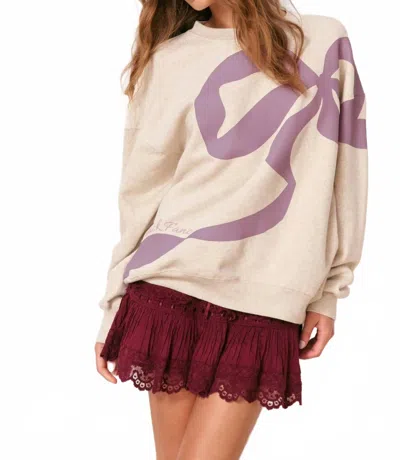 Loveshackfancy Palo Pullover Sweatshirt In Oatmeal In Multi