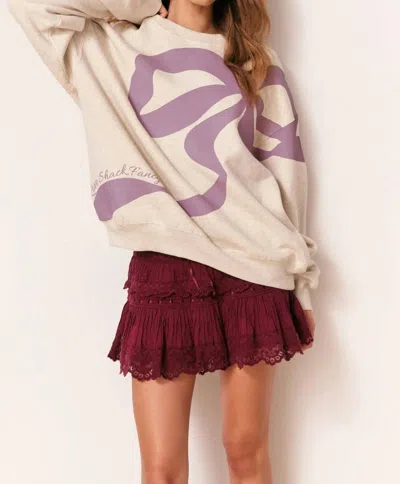 Loveshackfancy Palo Winding Bow Pullover In Oatmeal In Multi
